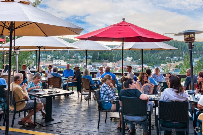 Patio dining with town views in Cottonwood, a local staple.