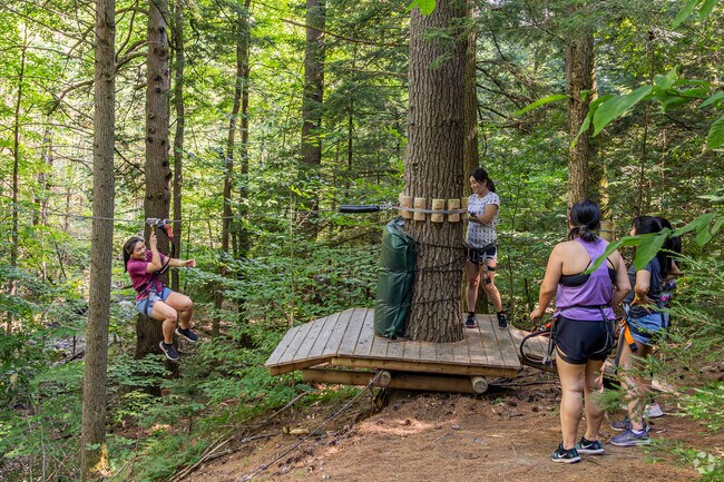 Challenge yourself on zip lines at the Adirondack Extreme Adventure Course in Bolton.
