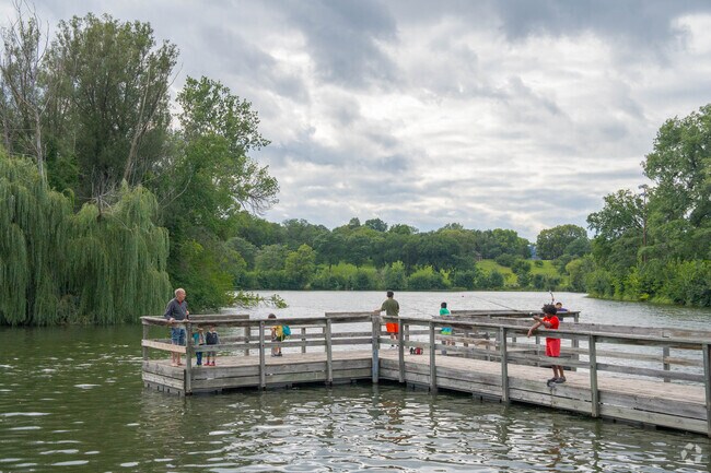 Powderhorn Park has a fishing pier for residents to enjoy.