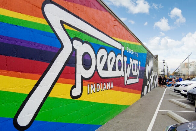 Speedway has lots of public art and colorful murals spread throughout the main street area.