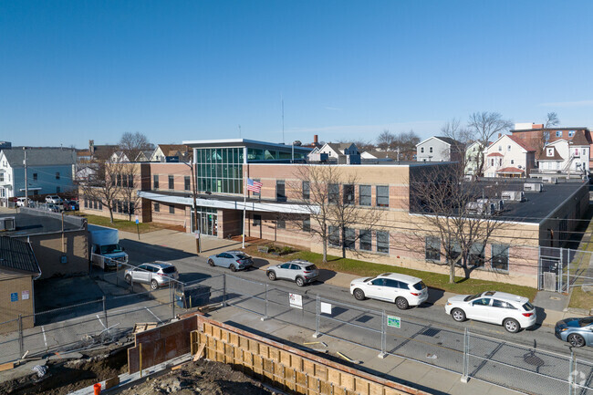 Front right side of Leviton Dual Language School in Providence, Rhode Island.