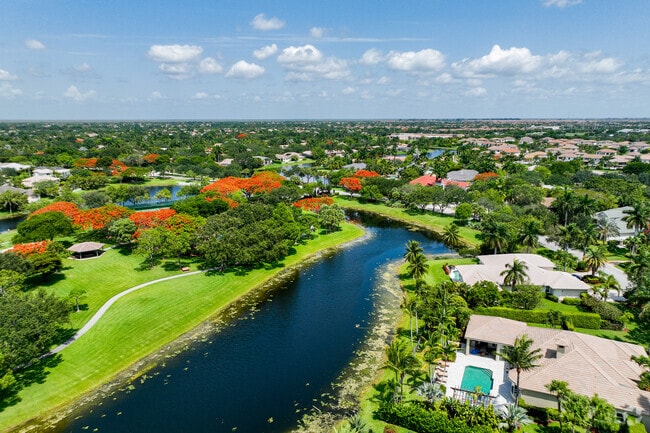 Aerial on inner waterways in Parkland residential sector.