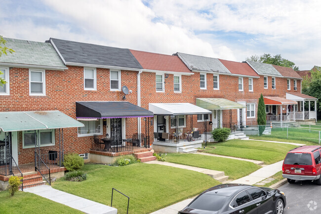 Many homes in Rognel Heights have decorative awnings over their doors, porches, and windows.