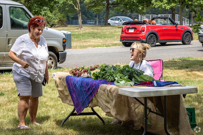 Farmers in the area grow a variety of crops, including corn, soybeans, and vegetables, supplying local markets and stores.