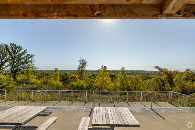 Relax on the covered and well-maintained seating in the McHenry County Conservation.