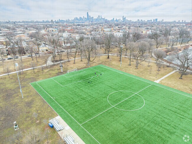 McKinley Park has a beautiful artificial turf soccer field for the community to enjoy.
