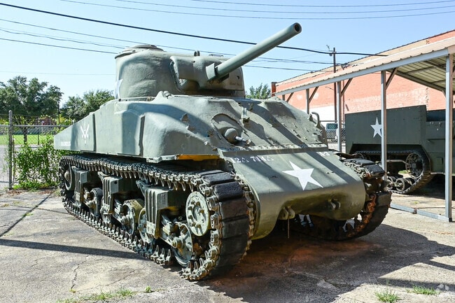 A World War II tank sits proudly on display at the 12th Armored Division Memorial Museum.