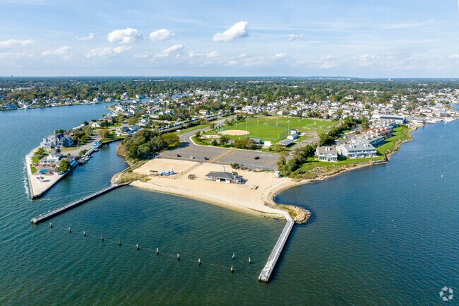 James Caples Memorial Park in Amityville features baseball fields, beach, and handball court.