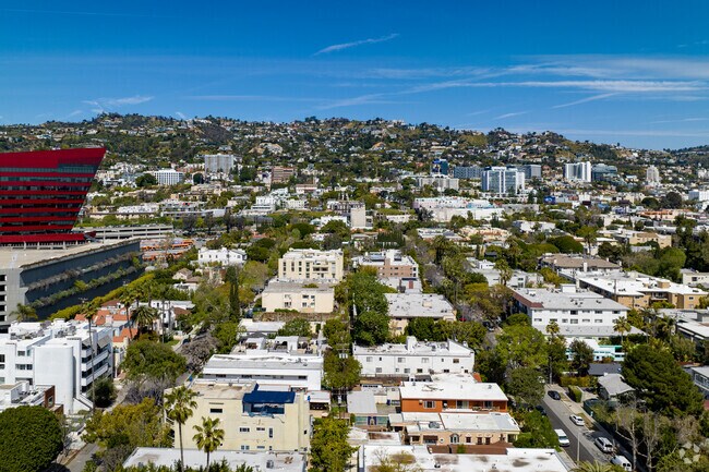 Overview of a residential neighborhood in West Hollywood CA.