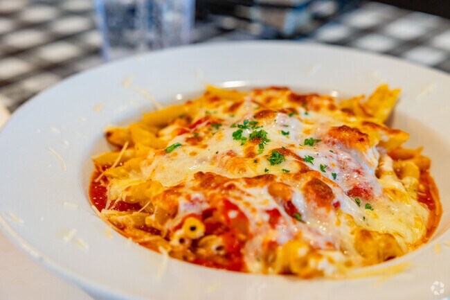 Sorrelles serves authentic Italian cuisine including baked Ziti pasta in Eagleville.