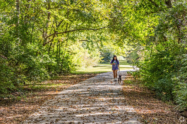 Walking paths enter and run throughout Bryce Davis Park.