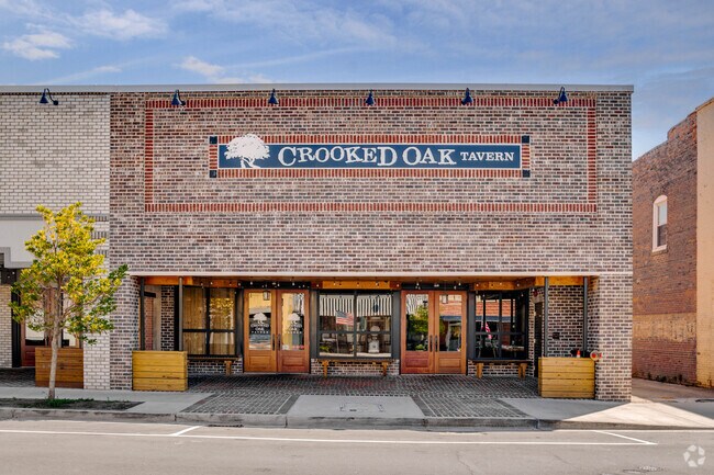 The Crooked Oak Tavern has a large main dining room and a private room for events in Conway.