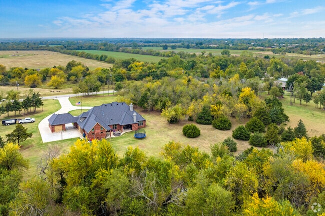 Colorful trees surround a home in Wheatland.