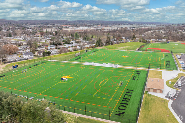 The turf fields at Upper Merion High School reveals the quality of its athletic programs.