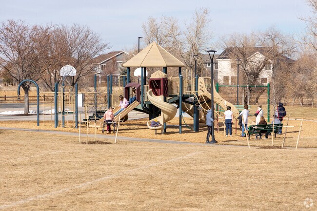 The playground at Challenger Park is popular with the local kids, and their parents.