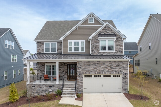 Stone accents provide a sleek look to newly built homes in the Carpenter neighborhood.