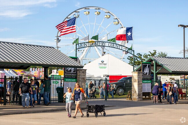 The Montgomery County Fair and Rodeo takes place every April in Conroe, near Montgomery.