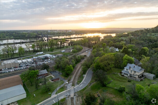 The Arkansas River runs along the East side of Van Buren.