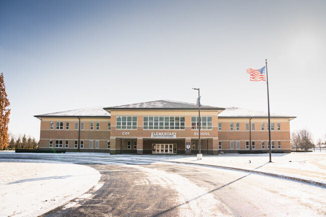 Coy Elementary front doors invite students and parents alike.