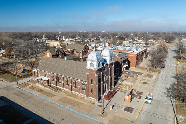 Here is an aerial view of St. Joseph Catholic School.