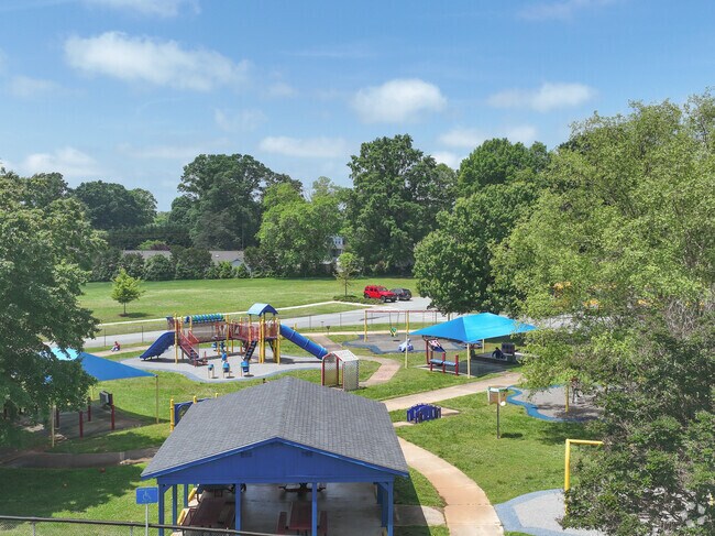 Kids at Conover Special Education enjoy this playground during recess.