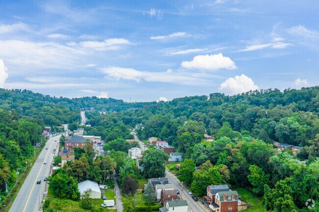 An aerial look along the main strip of East Hills incorporated area.