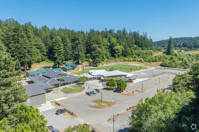 Salmon Creek Middle School is nestled amongst the trees.