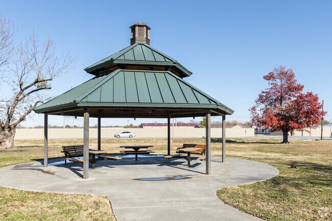 Clark Park in Western Village has covered picnic areas for your next afternoon at the park.