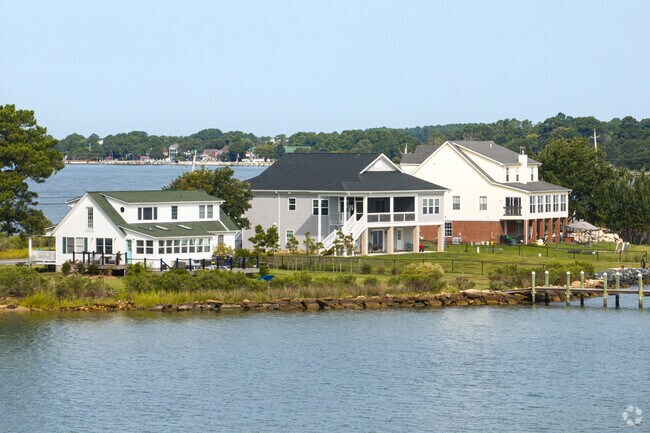 New homes in St George Island are built up to the second level due to high water.