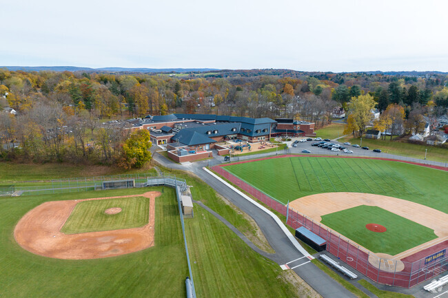 Students have 2 baseball fields directly in front of PS 14 to hone their interest in sports.