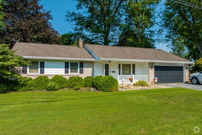 Ranch homes are abundant in Fertility, and many feature small front porches.