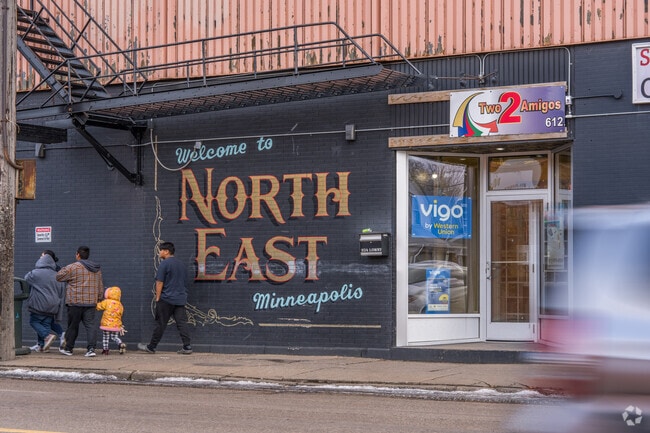 A colorful mural greets residents and visitors entering Windom Park and the surrounding northeast neighborhoods.