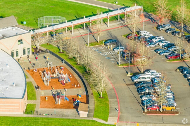 Parking lot for faculty and students.