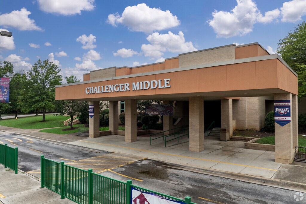 Entrance to Challenger Middle School in Huntsville Alabama.