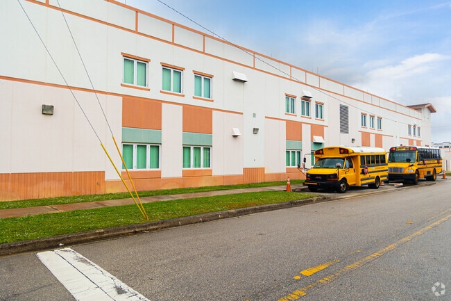 School buses at Pleasant City elementary.
