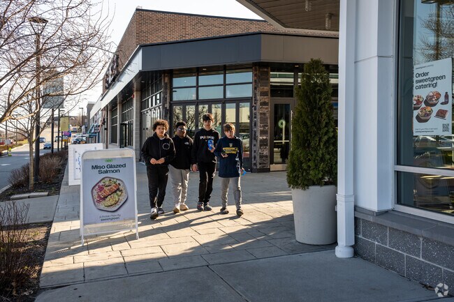 Young kids walking by great restaurants in the Garden City neighborhood in Cranston.