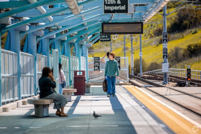Grantville Trolley Station sitting area.