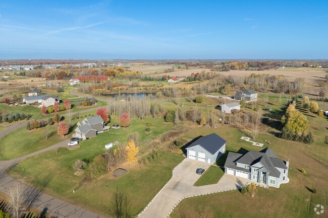 Neighborhoods in Nowthen display homes on expansive lots.
