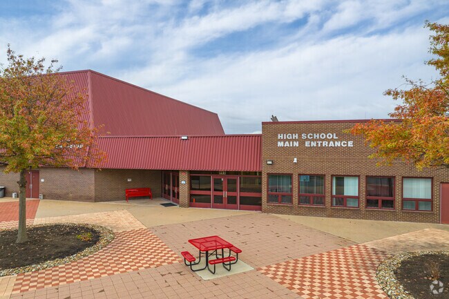 New Brighton Area High School serves around 350 students in grades 9-12.