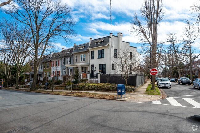 Some residents of Glover Park prefer to paint their row homes unique colors.