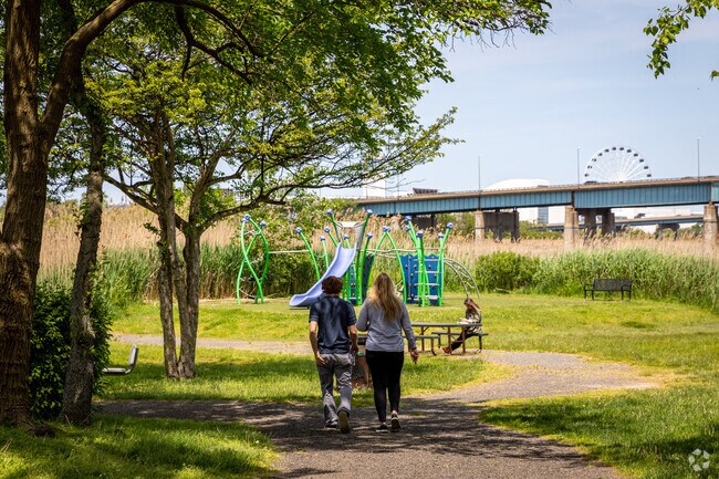 Discover the beauty of Snipes Park in Secaucus with a leisurely stroll hand in hand.