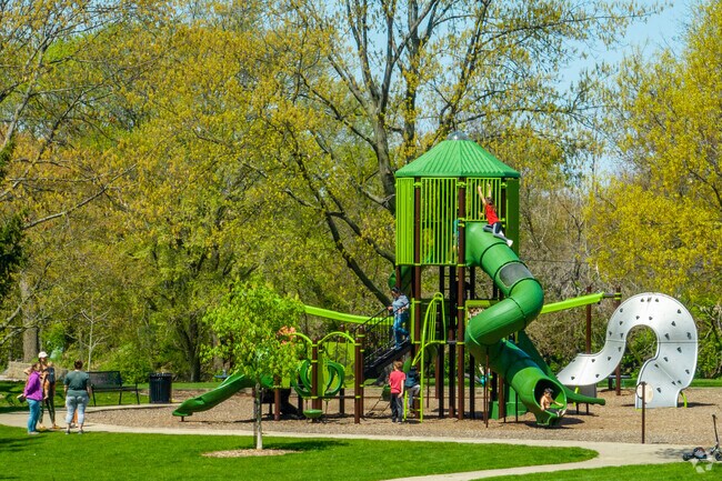 Let your kids run and play at the playground located in Lions Park.