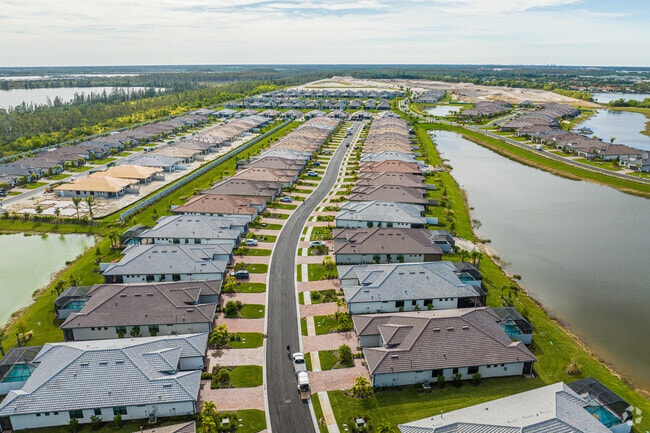 Miromar Lakes is a kaleidoscope of modern Spanish-style homes.