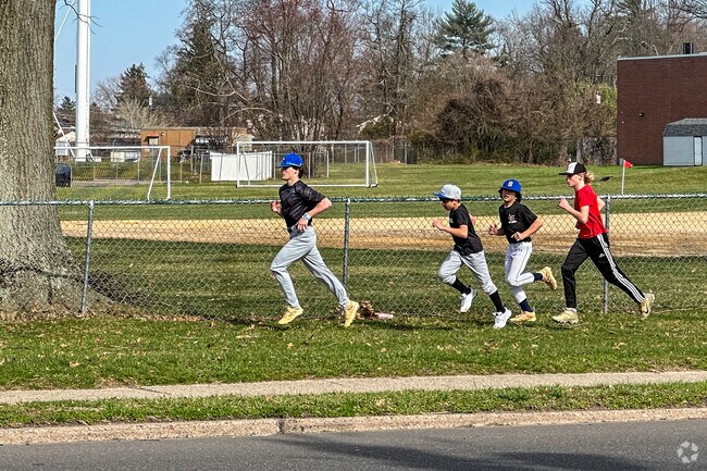 Warm up with laps before practice at Stratford Athletic Organization, minutes from Hi-Nella.