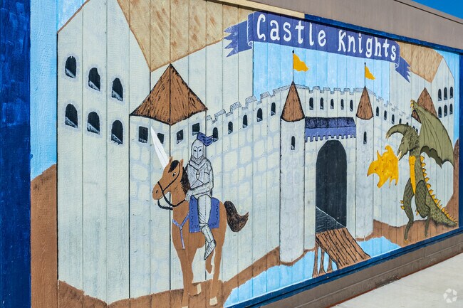 Castle Knights wall art in the Spice Neighborhood.