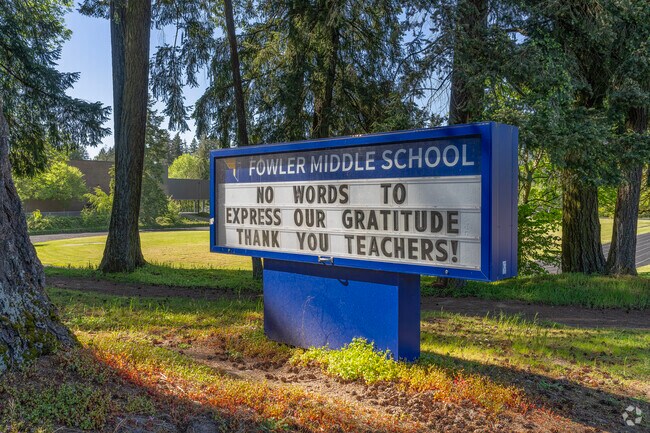 Thomas R. Fowler Middle School sign.
