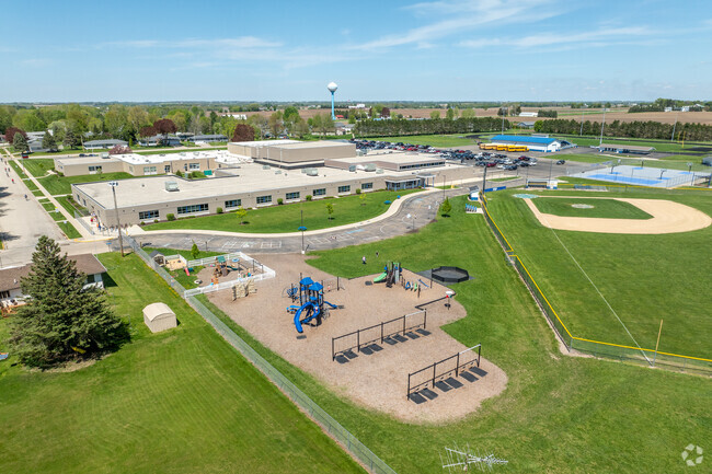 Randolph Elementary School in Randolph, WI offers new playground equipment for students.
