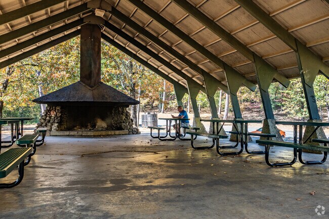 Allsopp Park has a nice covered area with a fire place great for throwing birthday parties.