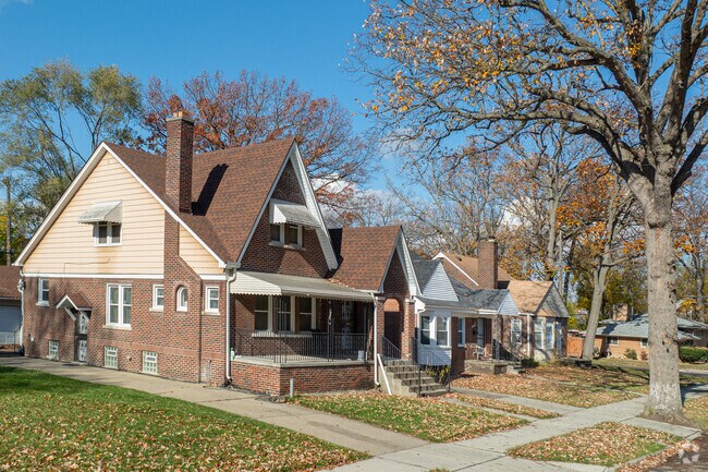 Various styles of homes stand side by side in Detroit's Krainz Woods.