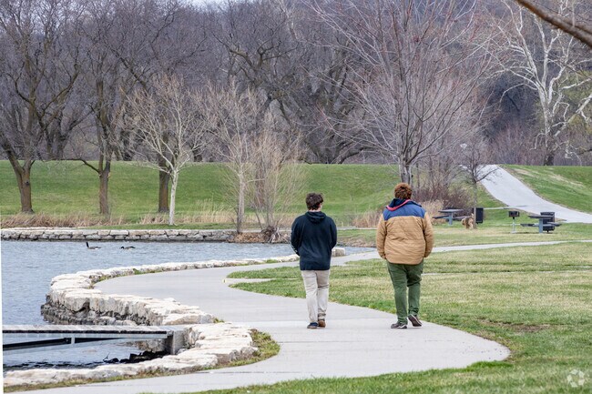Roberts Park residents enjoy long walks around Big Lake Park that connects to the Iowa Riverfront Trail.